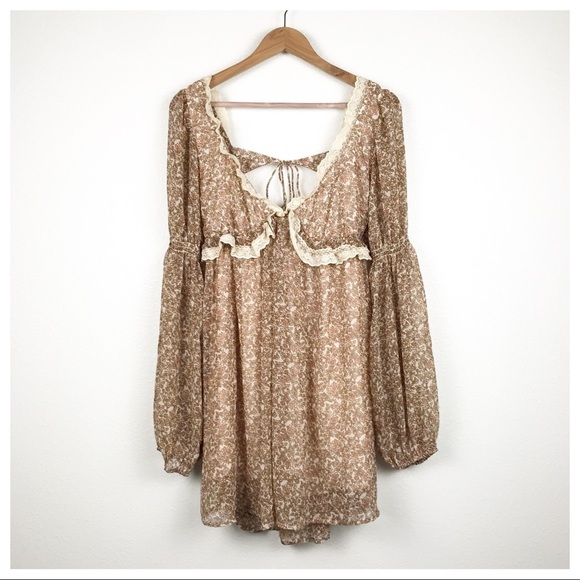 NWT Free People Pennie Printed Babydoll Mini Dress‎ Size Small - Picture 5 of 15
